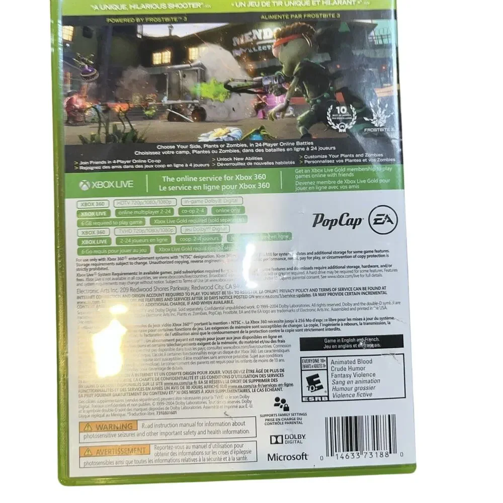 Plants vs Zombies - Garden Warfare (Xbox 360) tested. No Scratches. New Case.